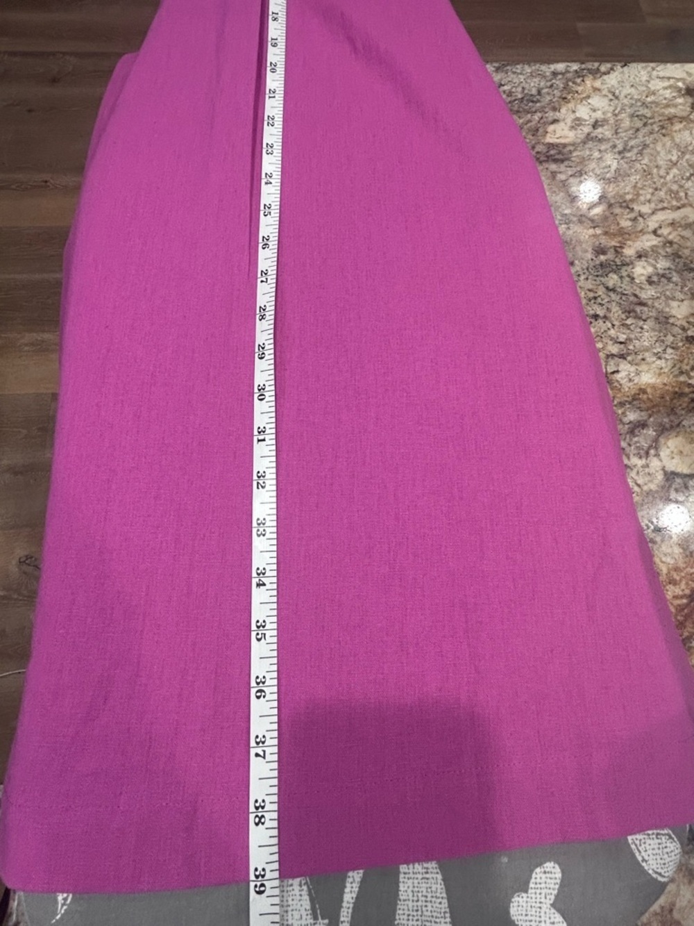 🩷”Anko” NWT Chic Fuchsia Linen Blend Short Sleeve Midi V-Neck Shirt Dress - Picture 10 of 10